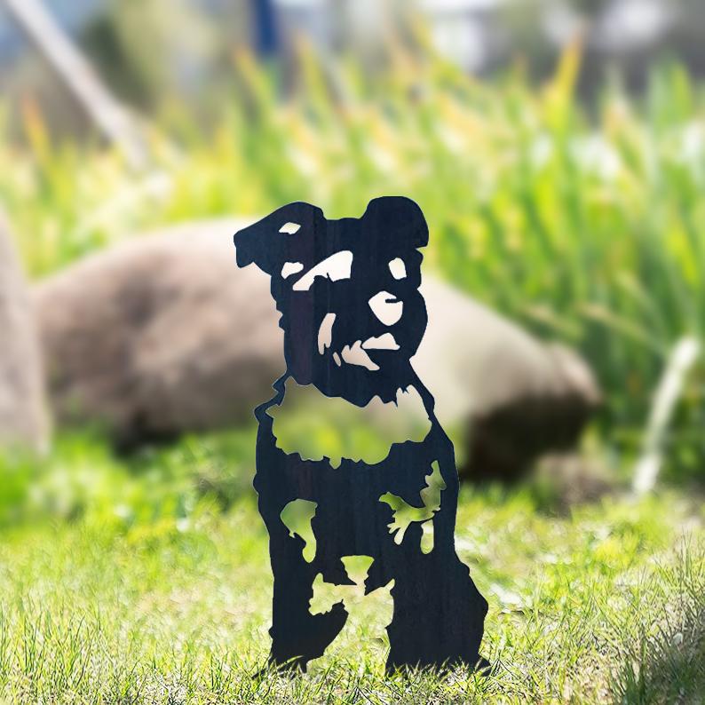 Metal Dog Silhouette Garden Patio Decoration