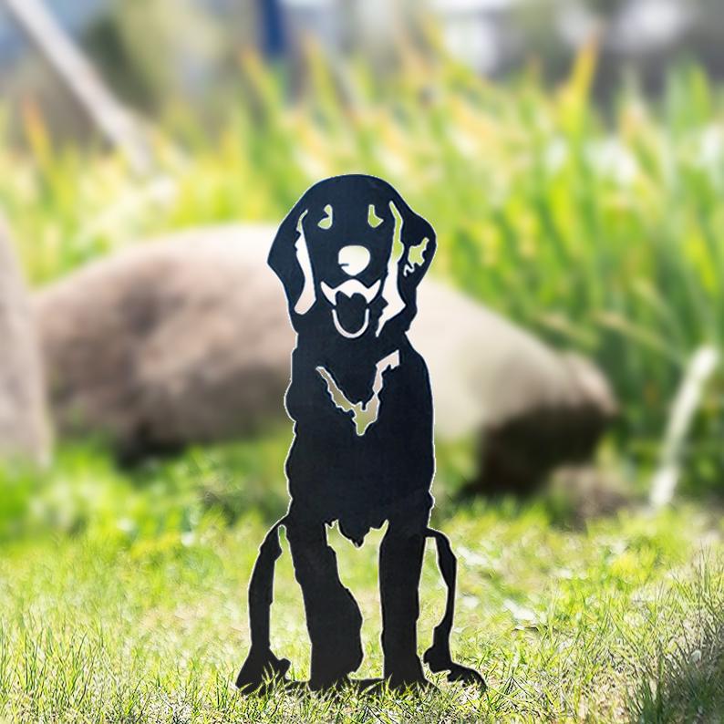 Metal Dog Silhouette Garden Patio Decoration