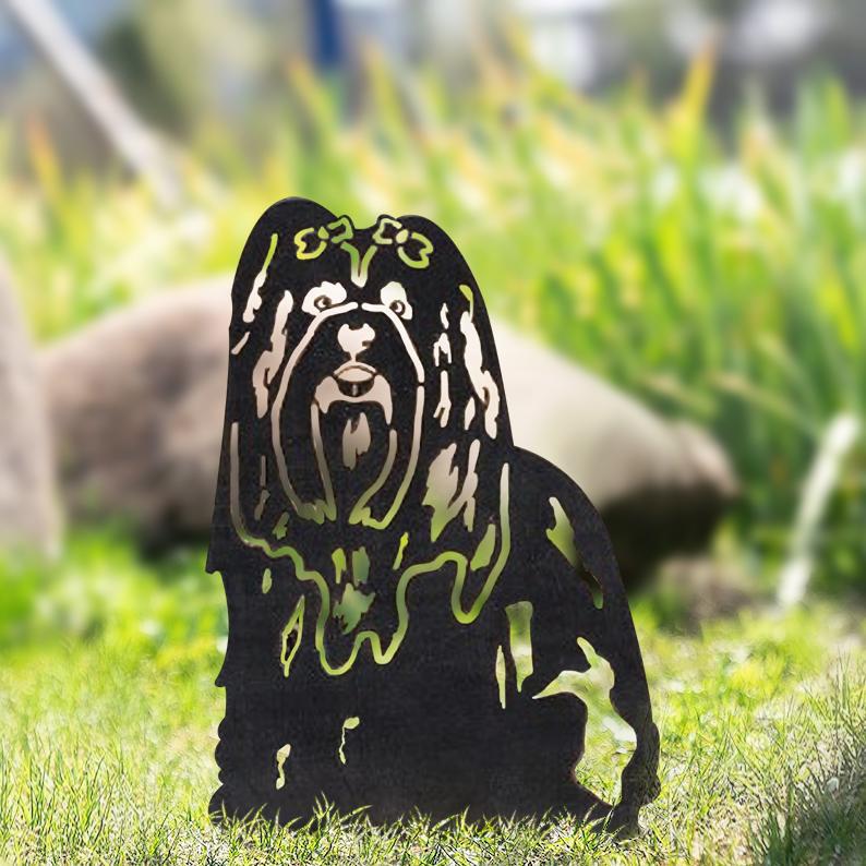 Metal Dog Silhouette Garden Patio Decoration