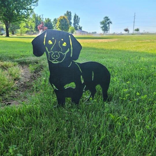 Metal Dog Silhouette Garden Patio Decoration