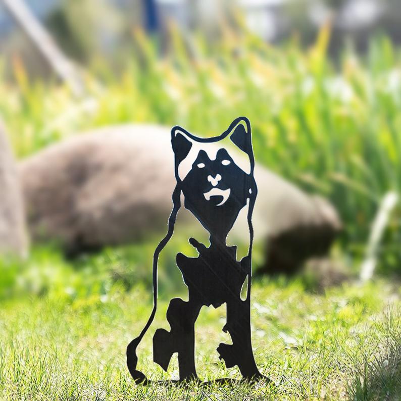 Metal Dog Silhouette Garden Patio Decoration