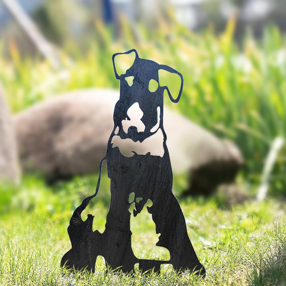 Metal Dog Silhouette Garden Patio Decoration